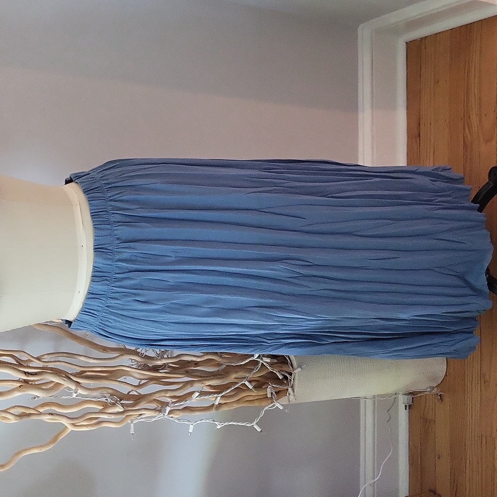 CHALET ET CECI teal blue Mesh Sz. M pleated skirt NWT